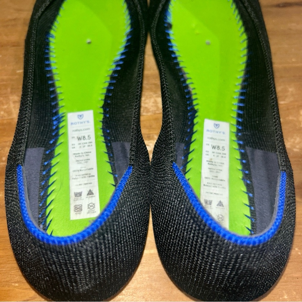 Rothy's Black Womens The Point slip on flats size 8.5 - Picture 8 of 8
